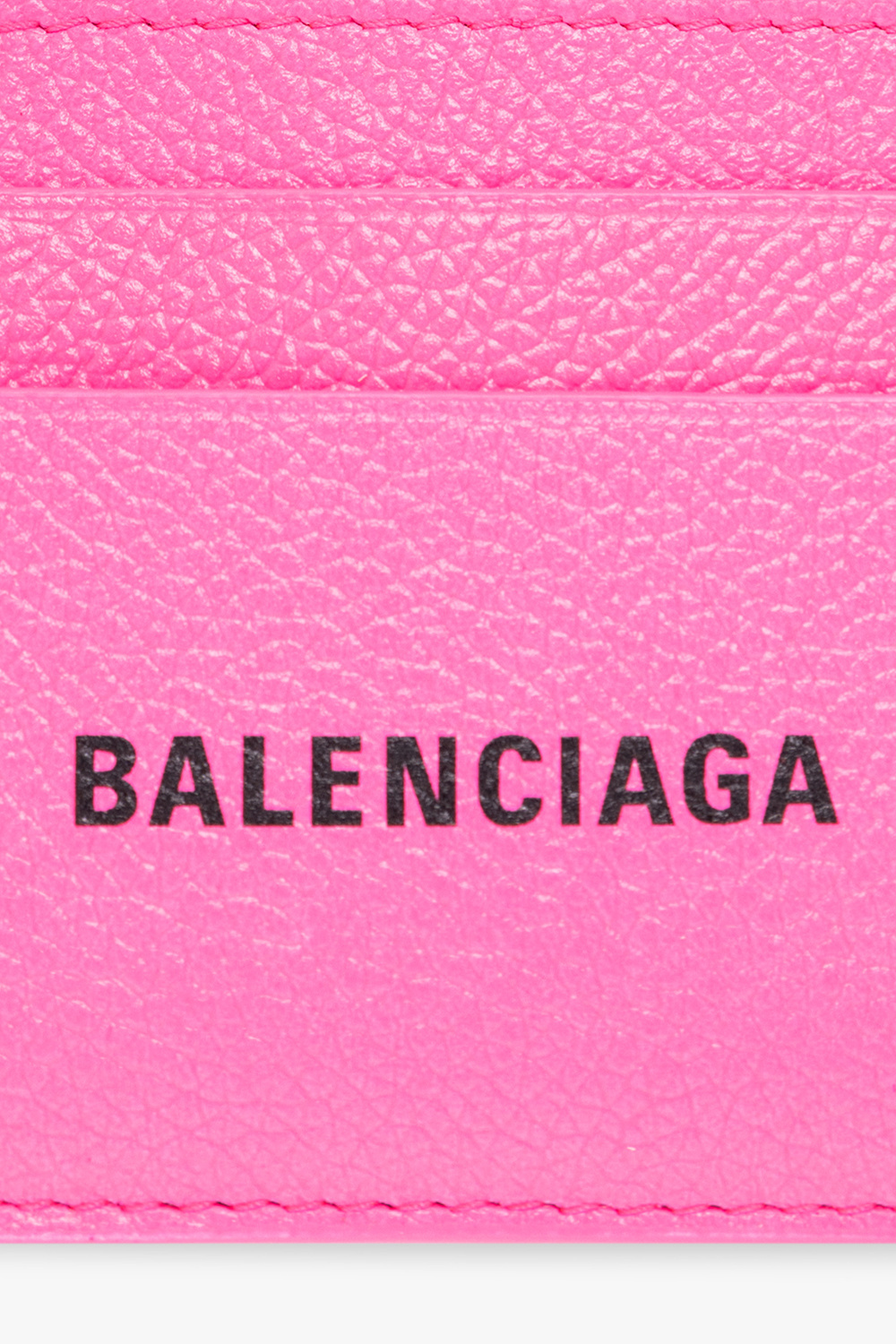 Balenciaga Logo-print Leather Mini Wallet In Pink