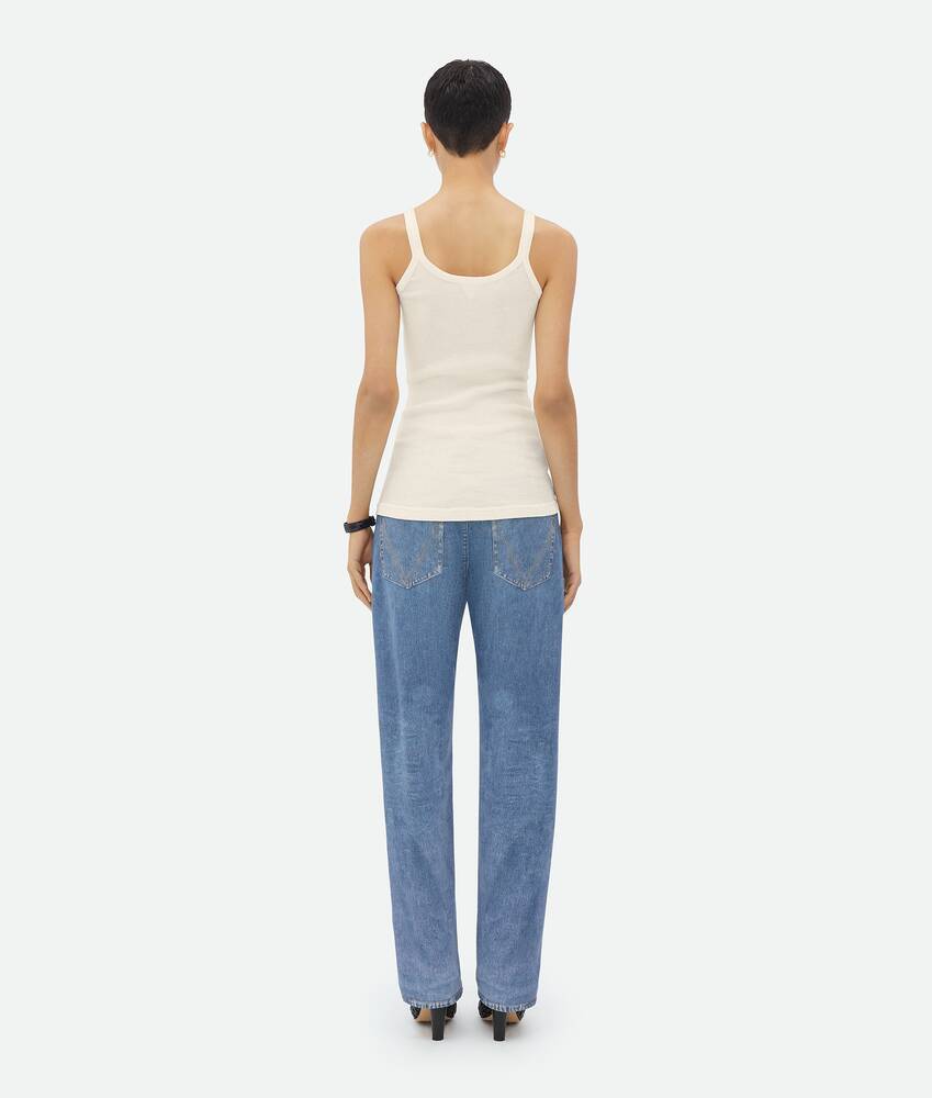 Bottega Veneta Ribbed Wool Sleeveless Top In White