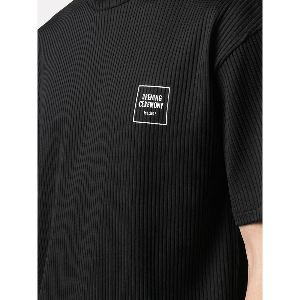 Opening Ceremony Logo-print Ribbed T-shirt In Black