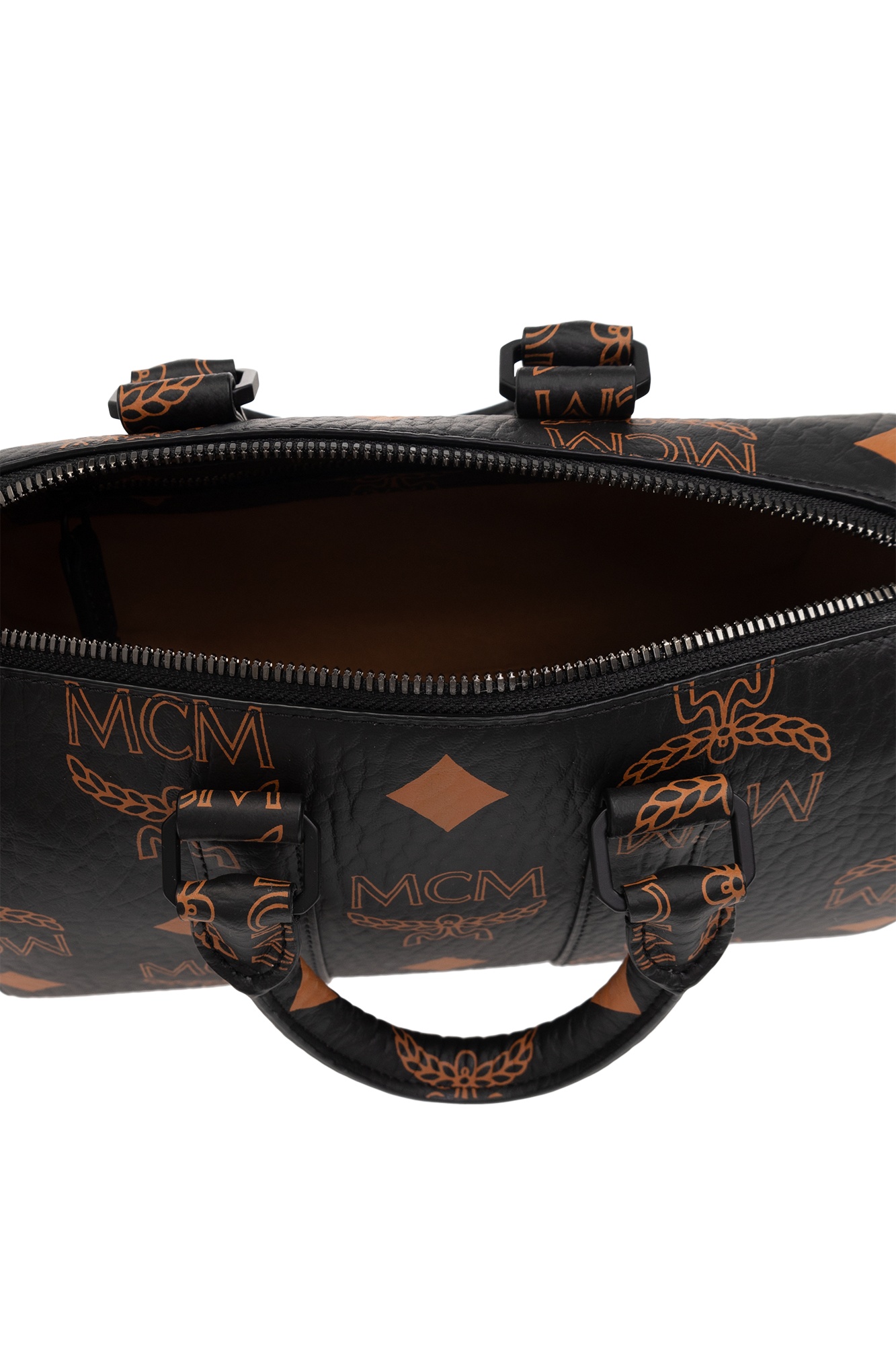 Mcm Zippered Shoulder Bag In Black