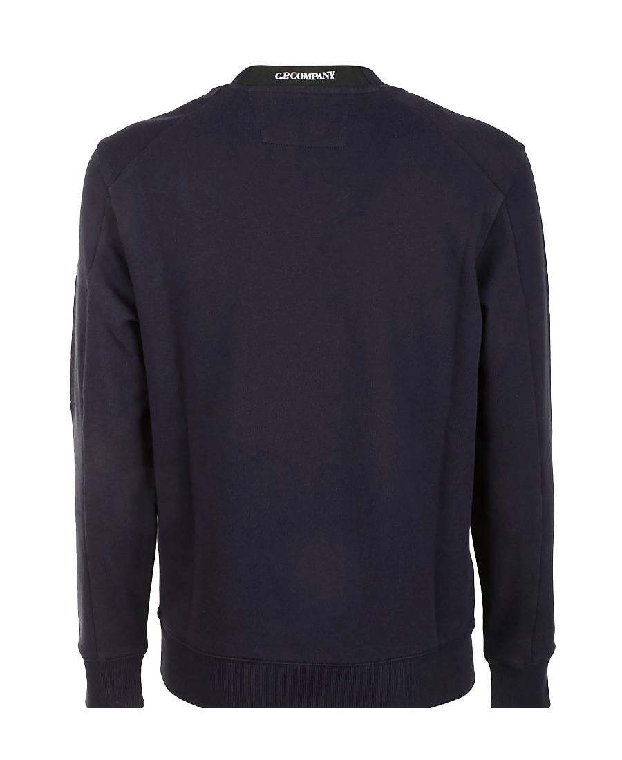 C.p. Company Long-sleeve Crewneck Sweatshirt With Distinctive Lens Detail In Black