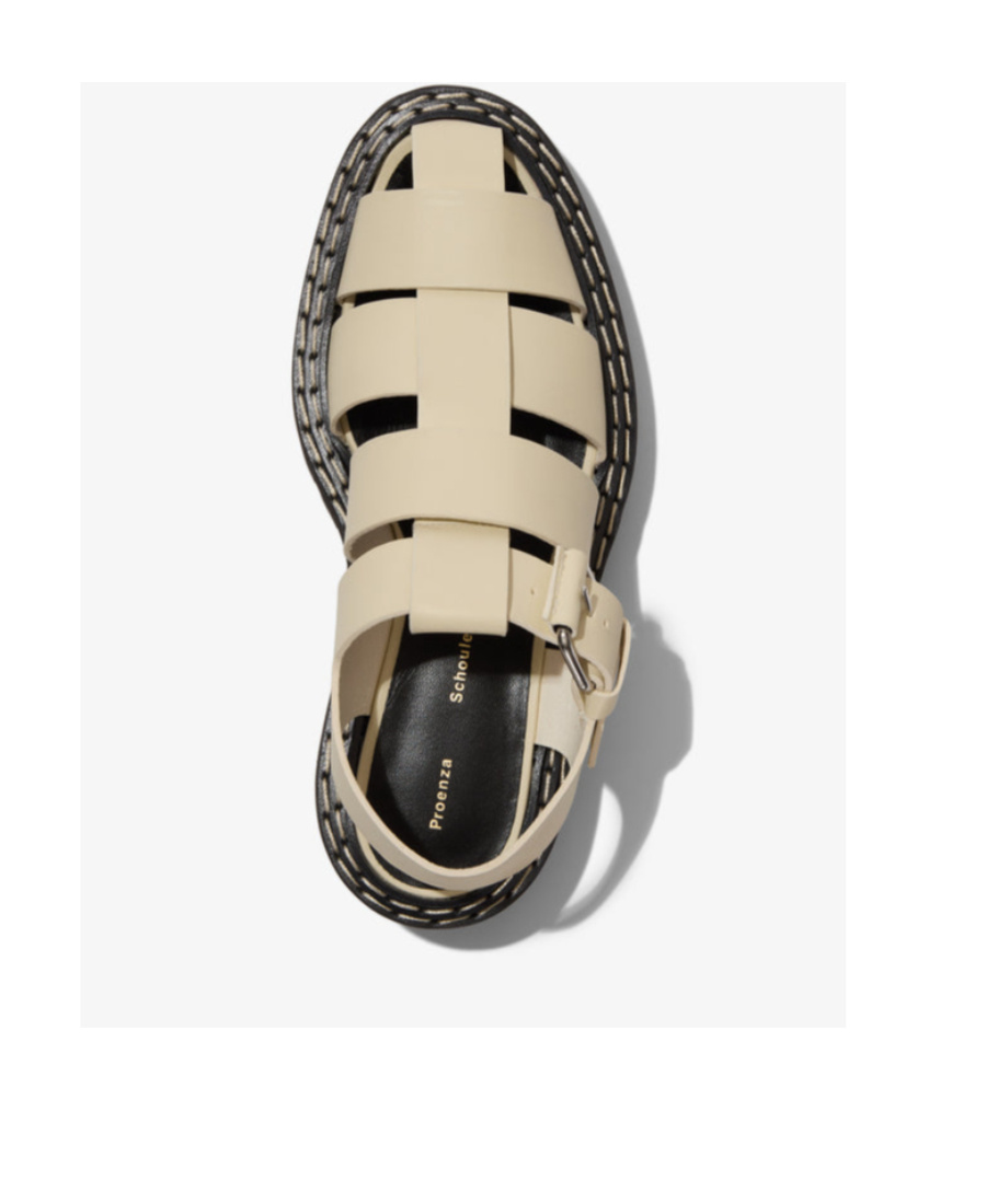 Shop Proenza Schouler Lug-sole Leather Sandals In Nude
