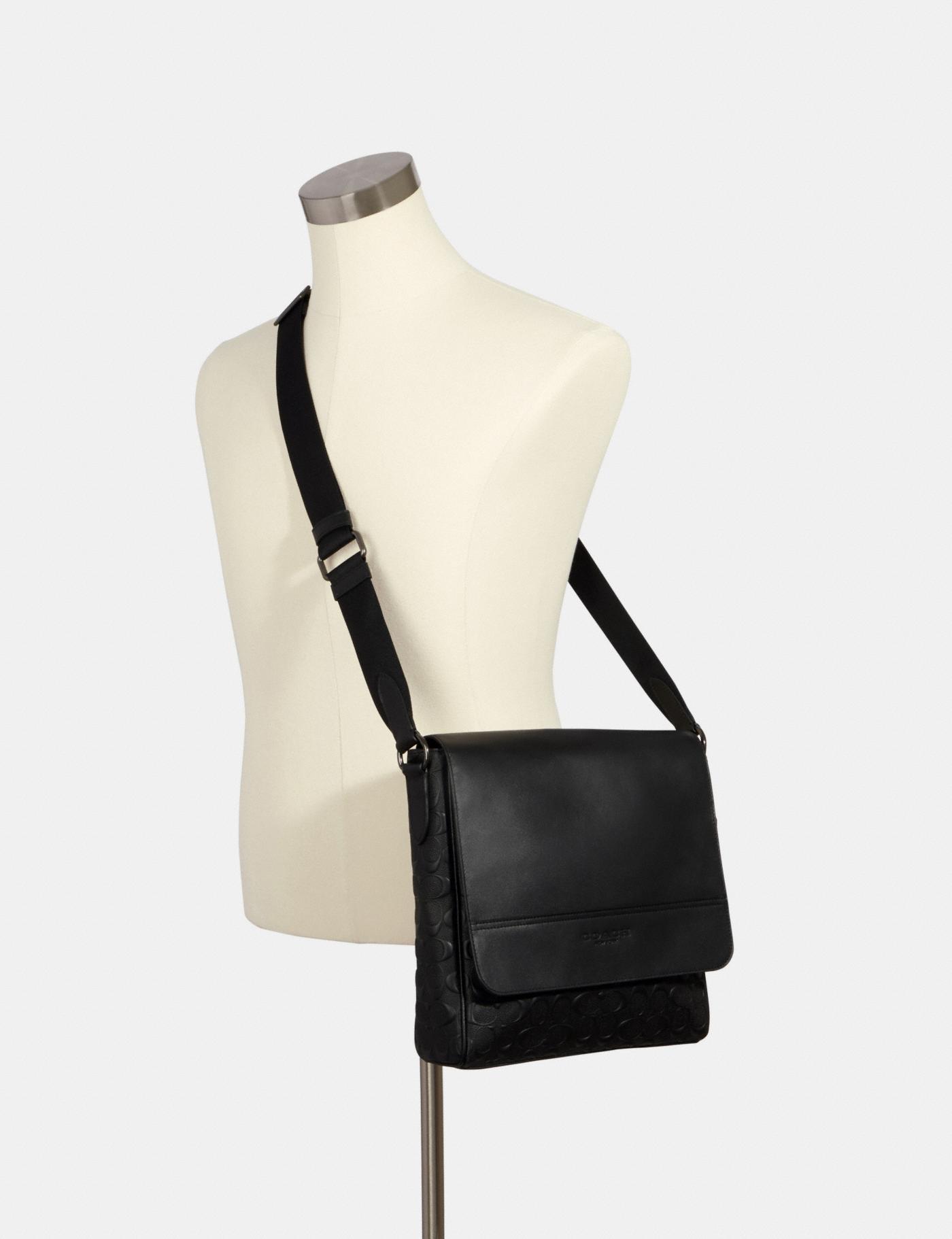 Coach Logo Strap Satchel In Black