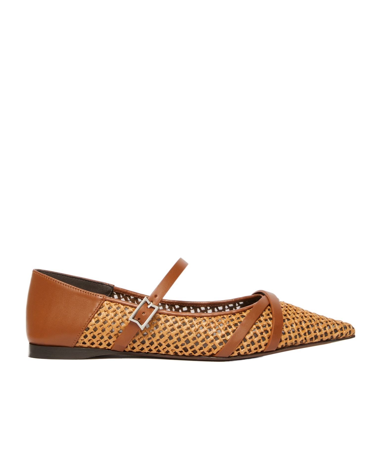 Shop Max Mara Pointed Ballet Shoes In Ferruginous