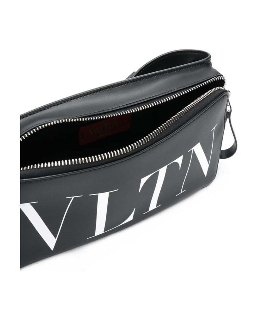 Valentino Vltn-print Belt Bag In Black