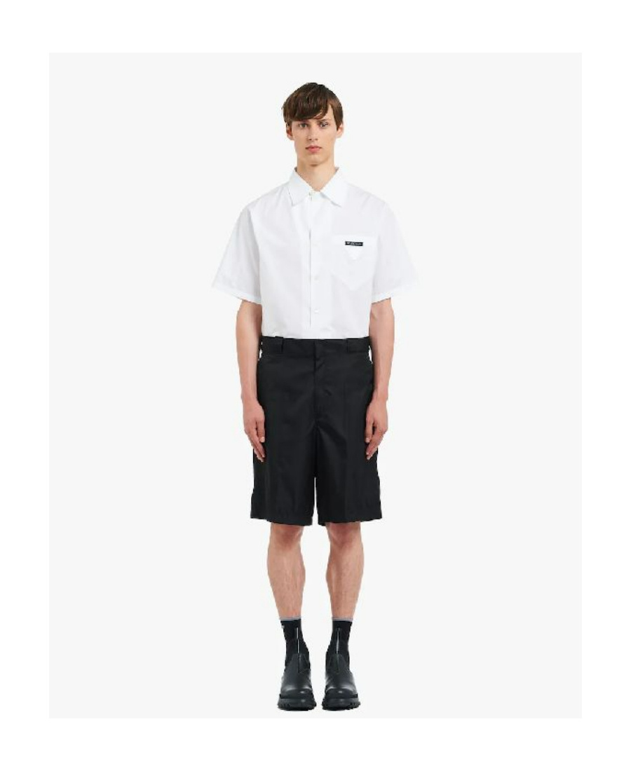Prada Casual Shorts With Pockets And Loops In Black