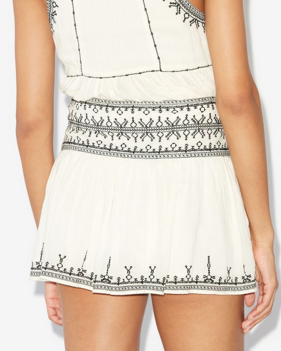 Isabel Marant Étoile Picadilia Cotton Mini Skirt In White