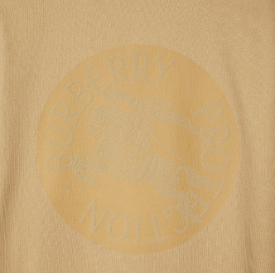 Burberry Beige Short-sleeved T-shirt With Ekd Print In Brown