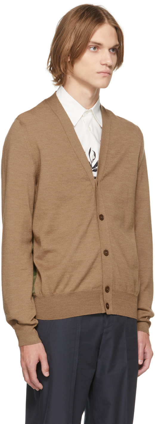 Alexander Mcqueen V-neck Button Knitted Cardigan In Brown