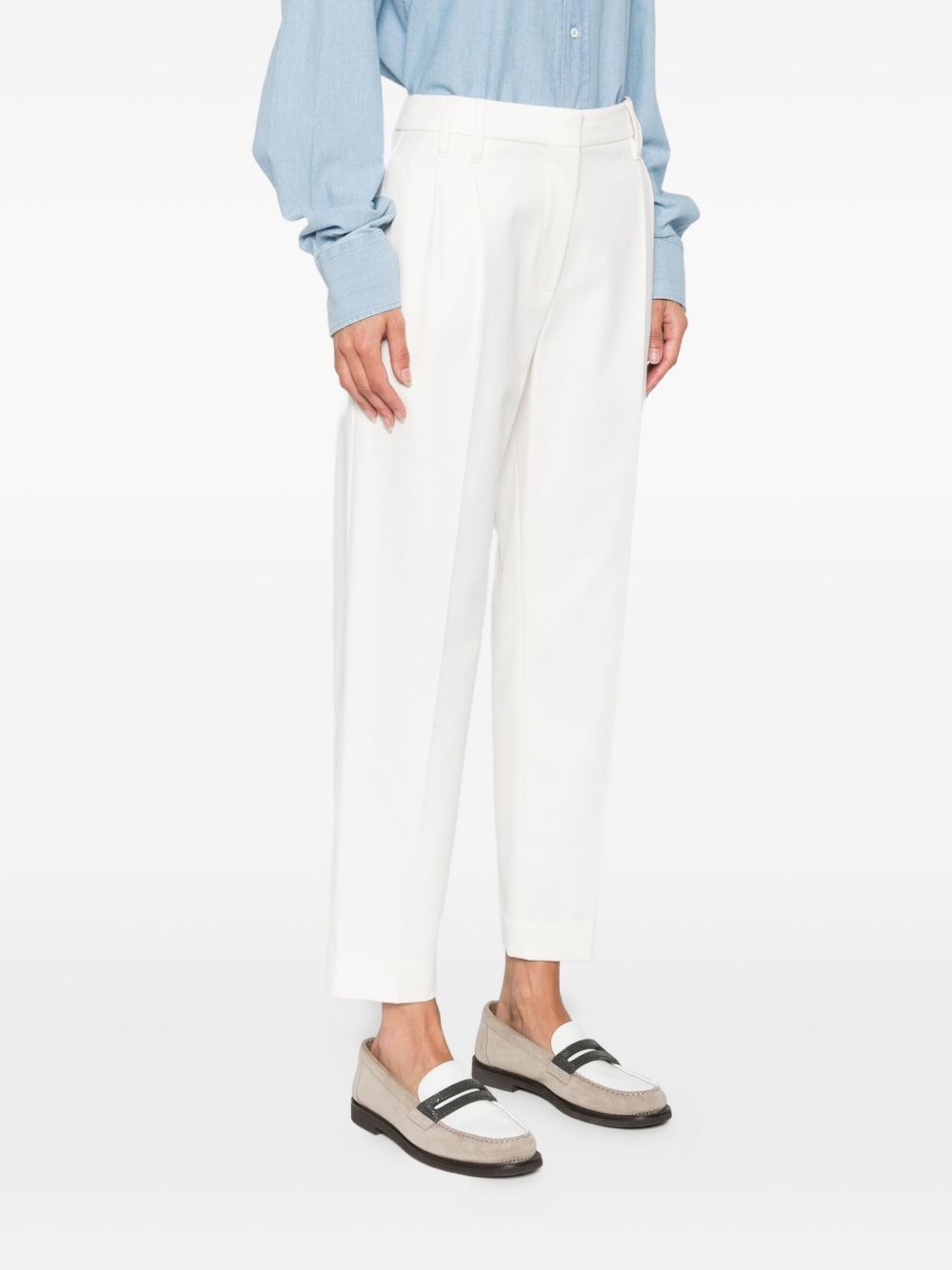 Brunello Cucinelli Chino Trousers In Cotton In White