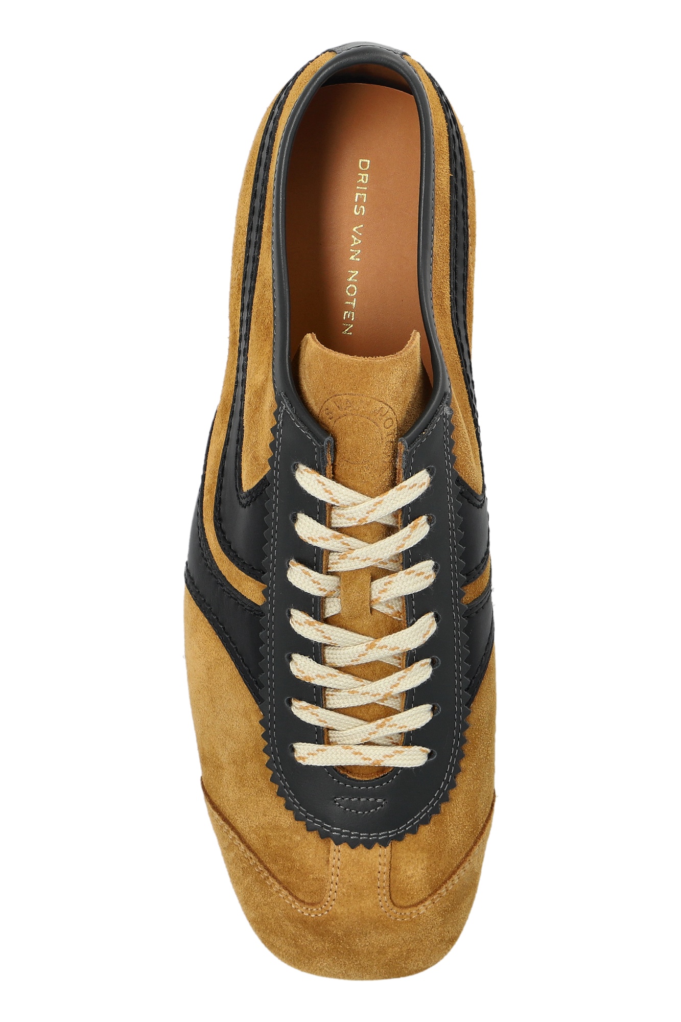 Dries Van Noten Double Lacing Suede Sneakers With Leather Inserts Shoes
