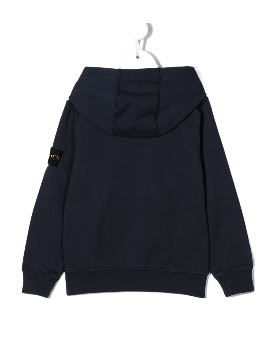Stone Island Compass-patch Pullover Hoodie In Blue