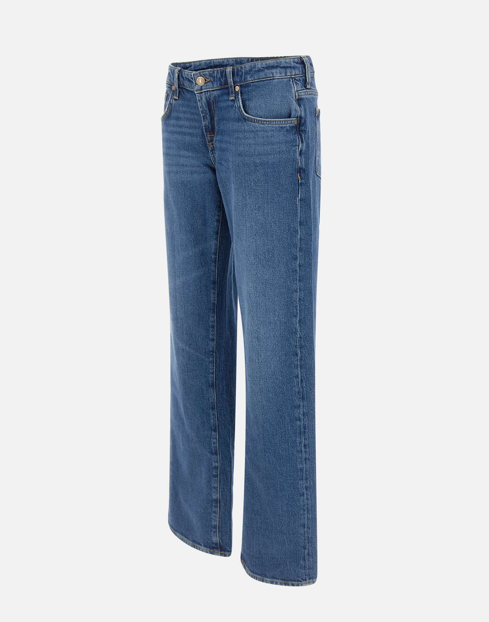 7 For All Mankind Five-pocket Straight-leg Jeans In Blue