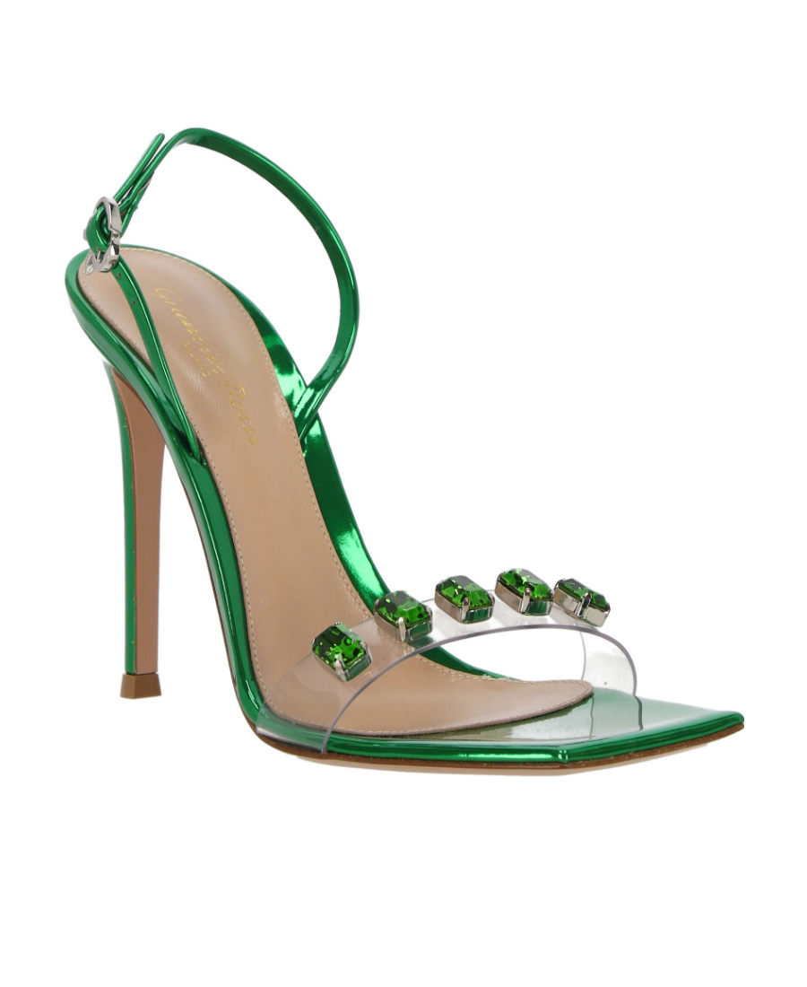Gianvito Rossi Ribbon Candy Crystal-embellished Pvc Sandals In Green