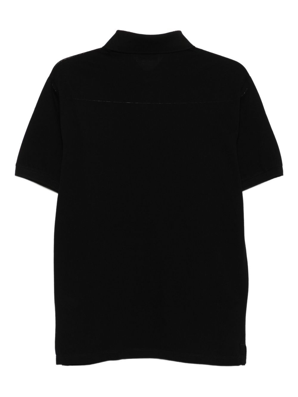 Emporio Armani Logo Cotton Polo Shirt In Black