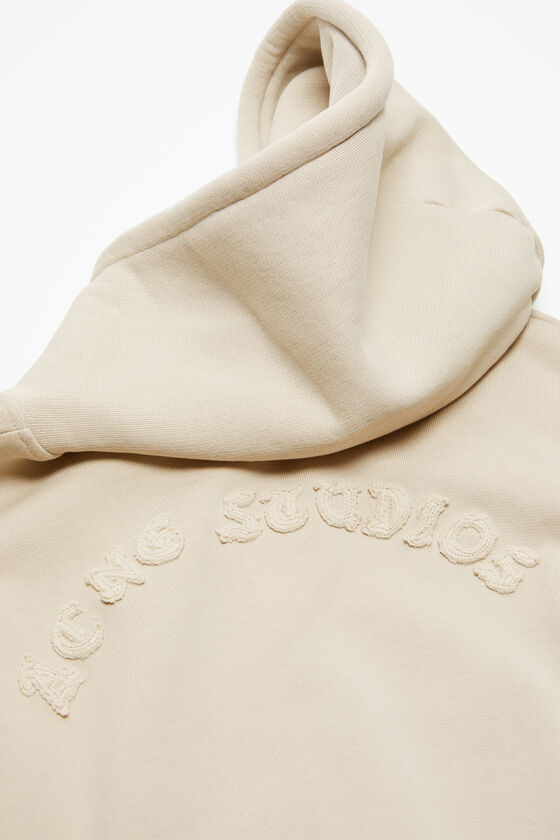 Acne Studios Hooded Zipper Sweater In Nude