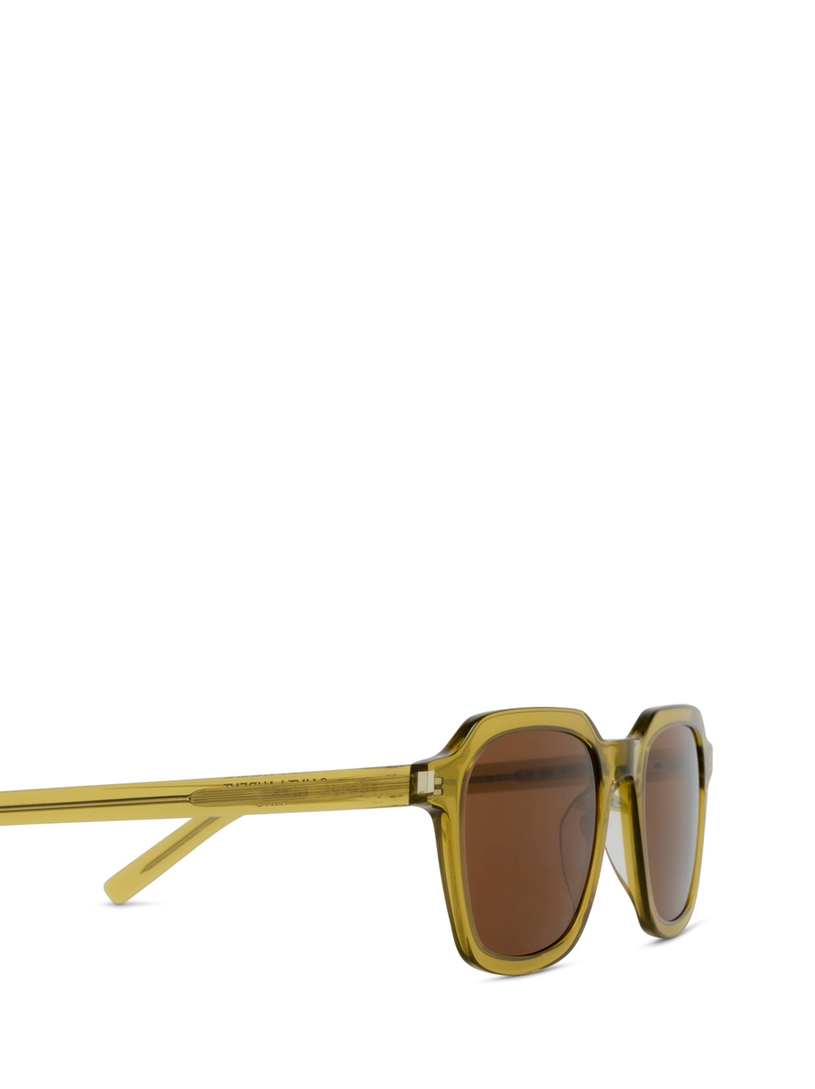 Saint Laurent Logo Sunglasses In Brown