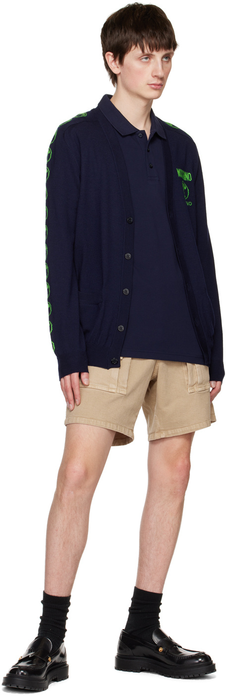 Moschino Long-sleeved Cardigan In Black