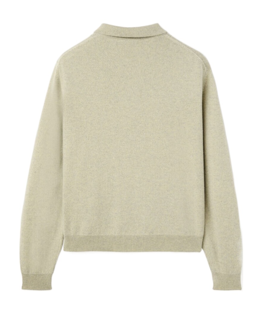 Loro Piana Long-sleeved Knitted Polo Shirt In Nude