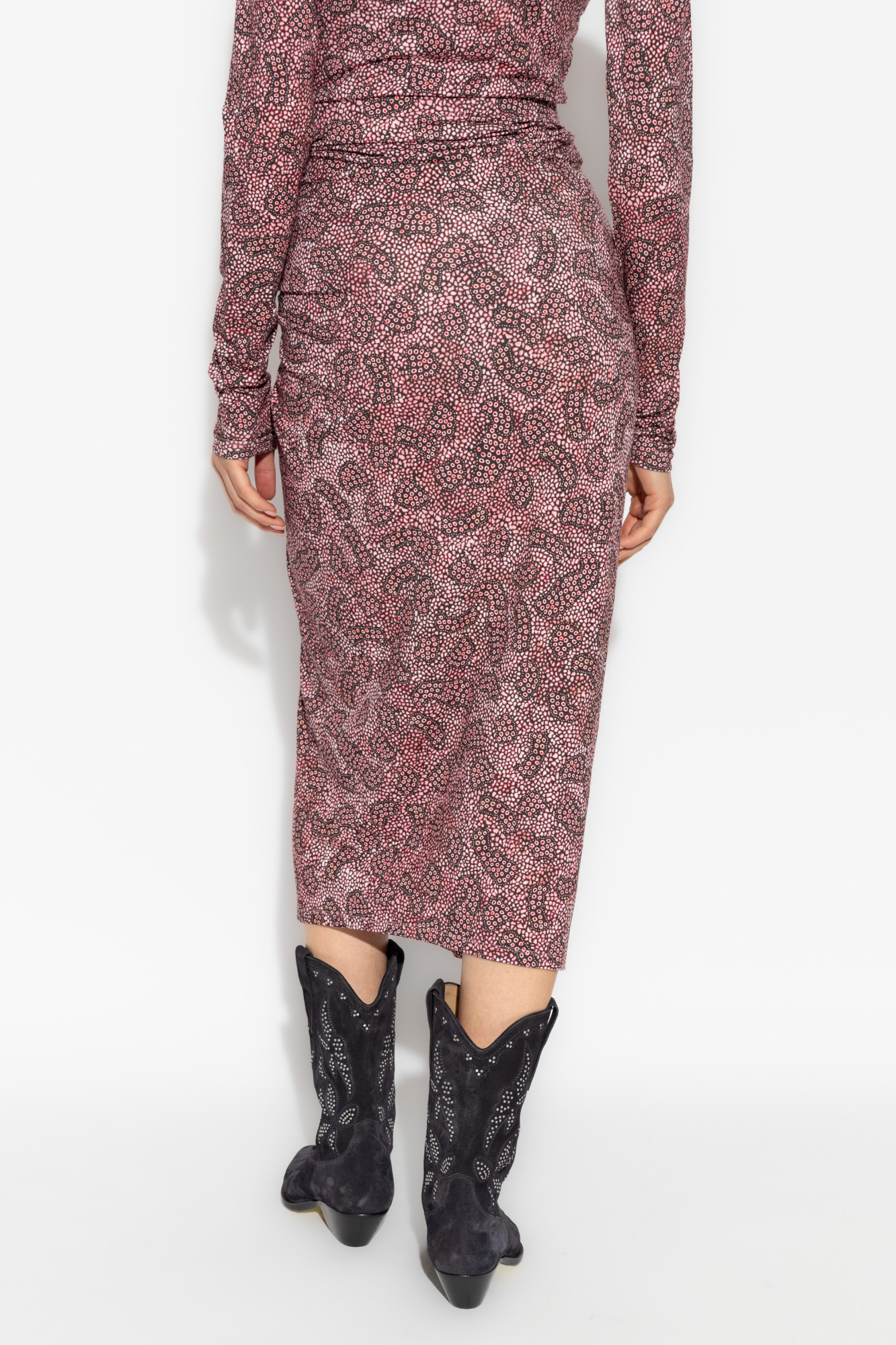 Shop Isabel Marant Étoile Jeldia Graphic-print Midi Skirt In Multicolor