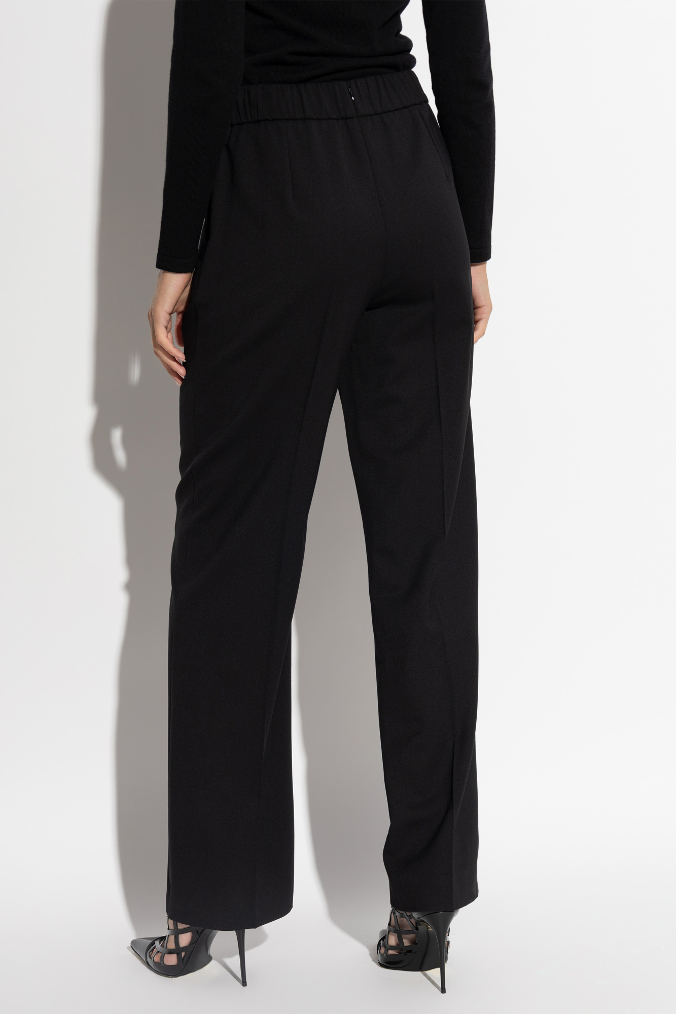 Dolce & Gabbana Twill Flared Trousers In Black