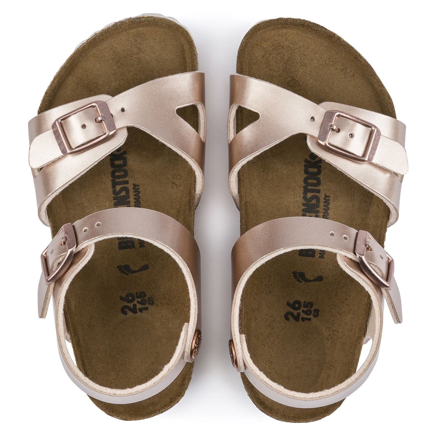 Birkenstock Metallic-effect Leather Sandals In Brown