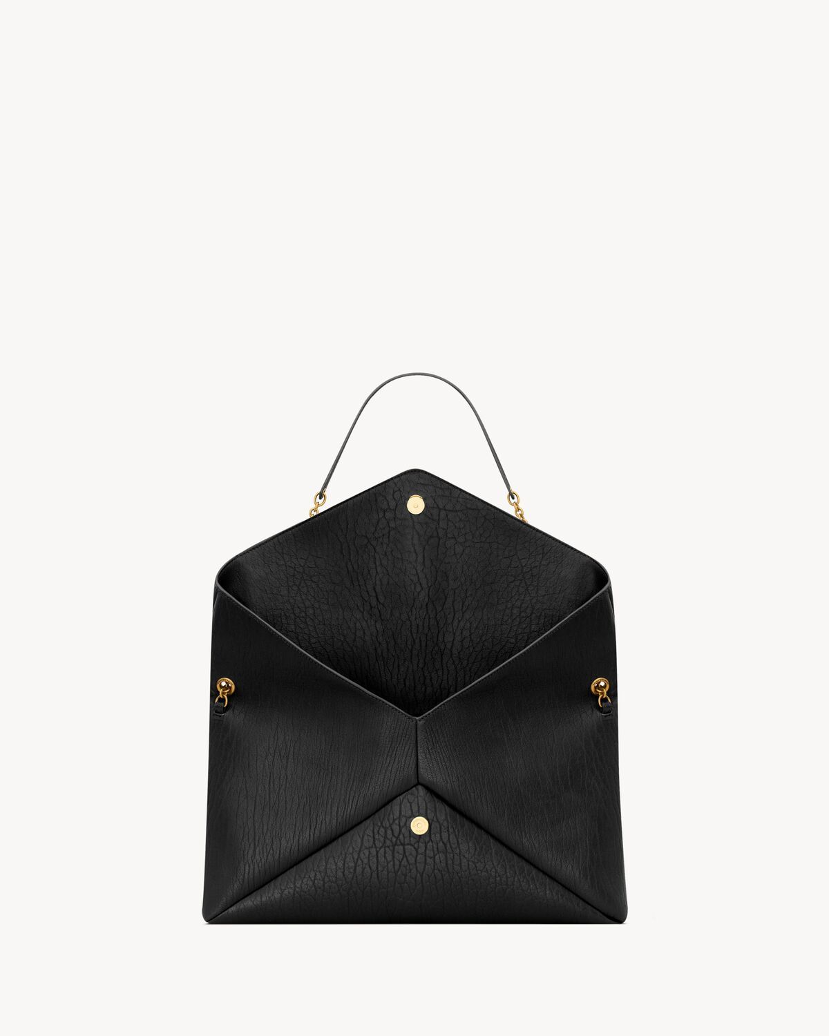 Saint Laurent Cassandre Xxl Envelope Pouch On Chain In Lambskin In Black
