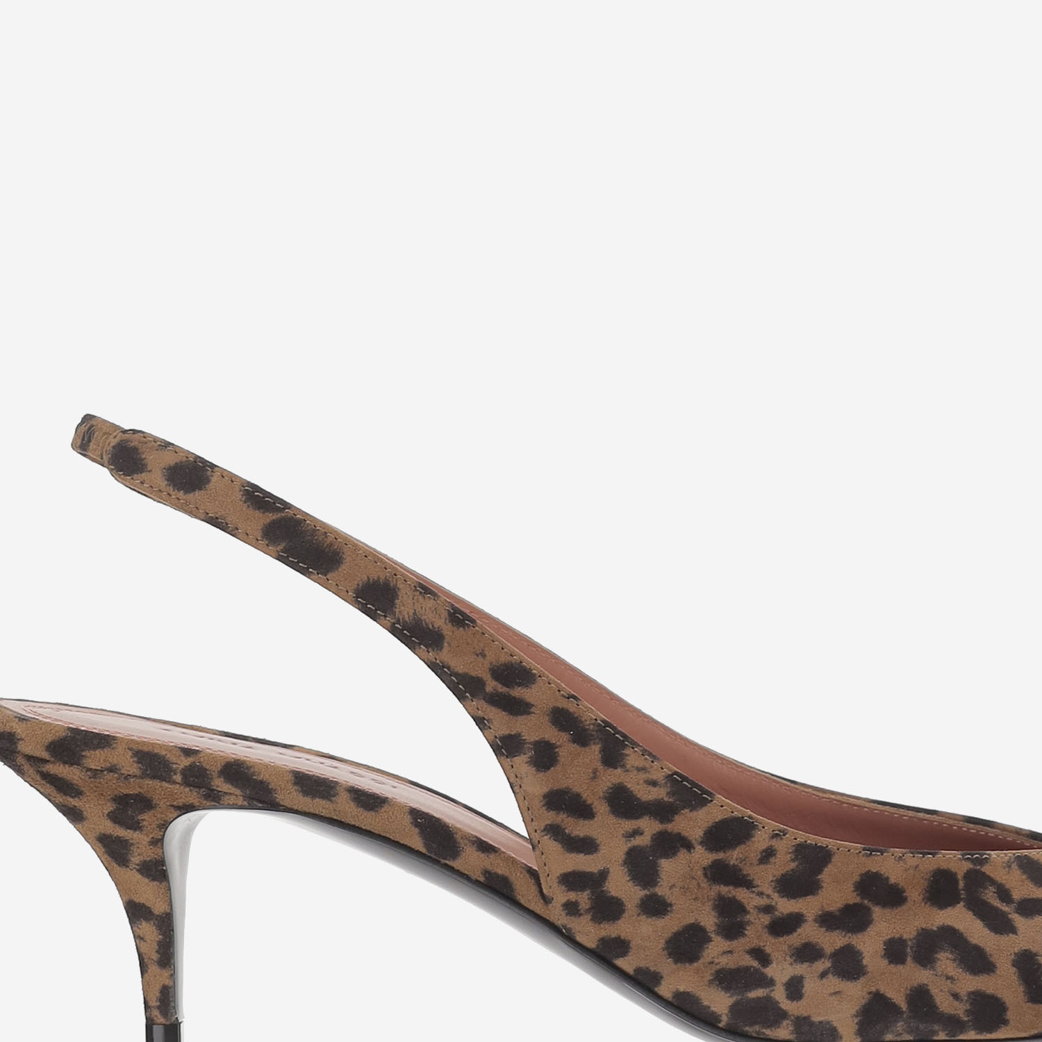 Amina Muaddi 55mm Anok Animal-print Slingback Pumps In Brown