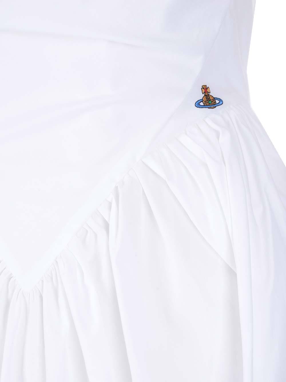 Vivienne Westwood Sunday Draped Cotton And Silk Midi Dress In White