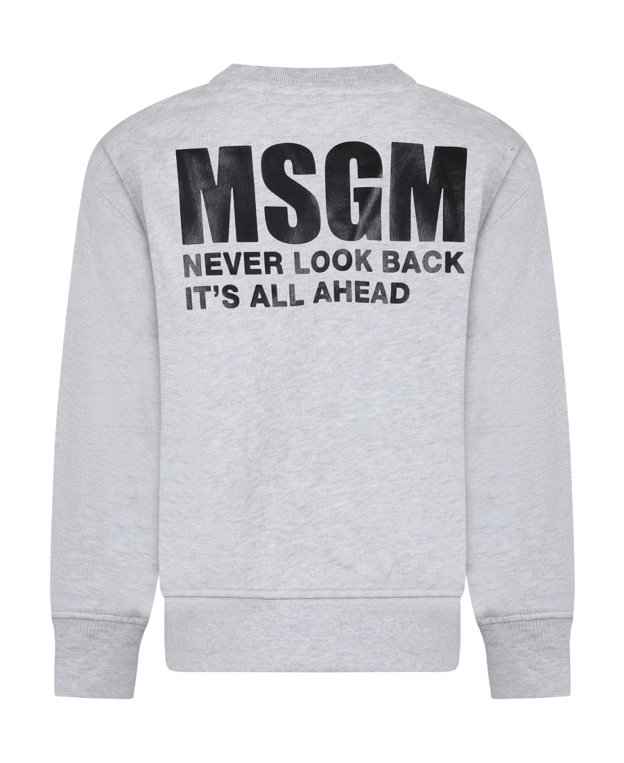 Msgm Logo-print Cotton Sweatshirt In White