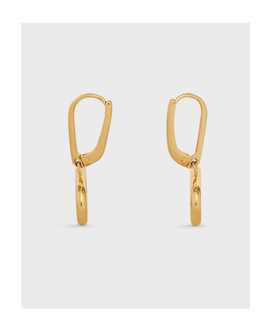 Celine Maillon Triomphe Gold Decorated Brass Earrings In Yellow