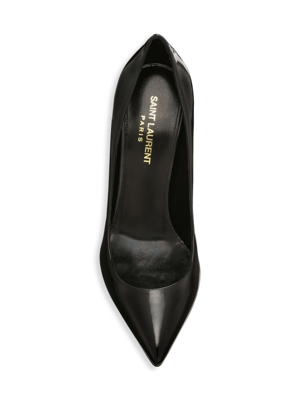 Saint Laurent Opyum Patent 110mm Ysl-heel Pumps - Golden Hardware In Black