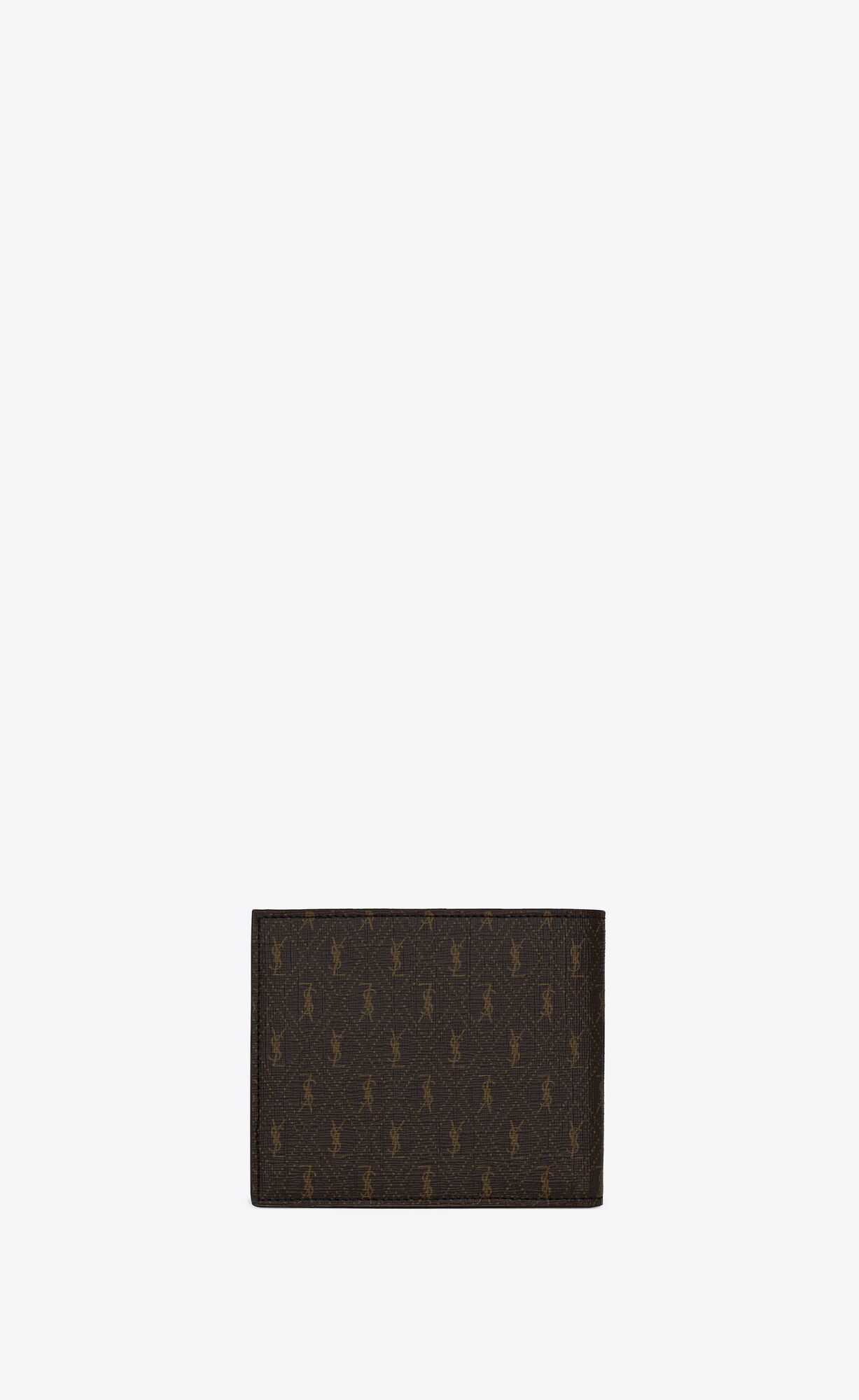Saint Laurent Monogram-print Bi-fold Wallet In Black