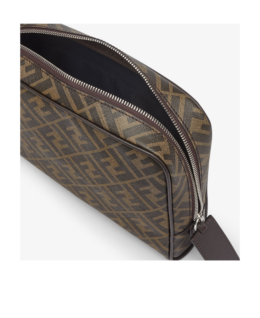 Shop Fendi Brown Fabric Toiletry Case