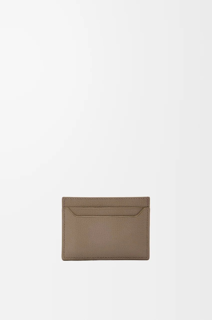 Loewe Anagram Plain Cardholder In Pebble Grained Calfskin In Brown