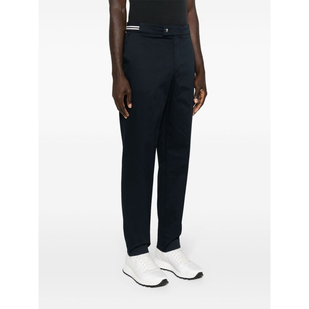 Moncler Striped-detail Tapered Trousers In Blue