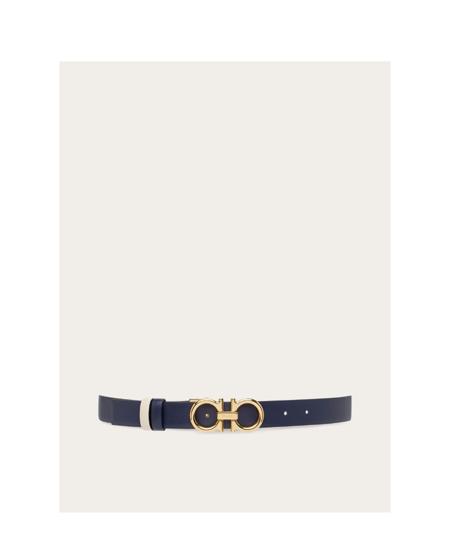Ferragamo Logo-engraved Leather Belt In Nude