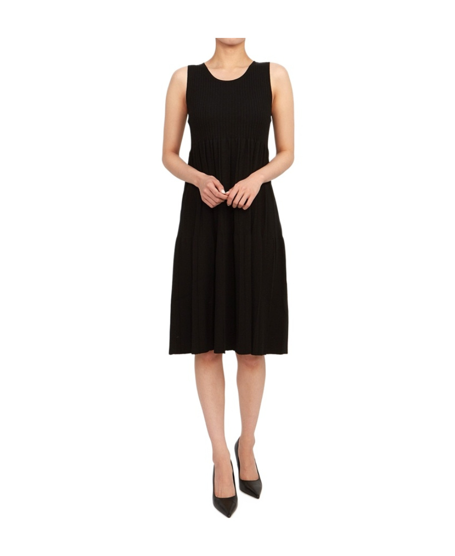 Weekend Max Mara Sleeveless Round-necked Dress In Black