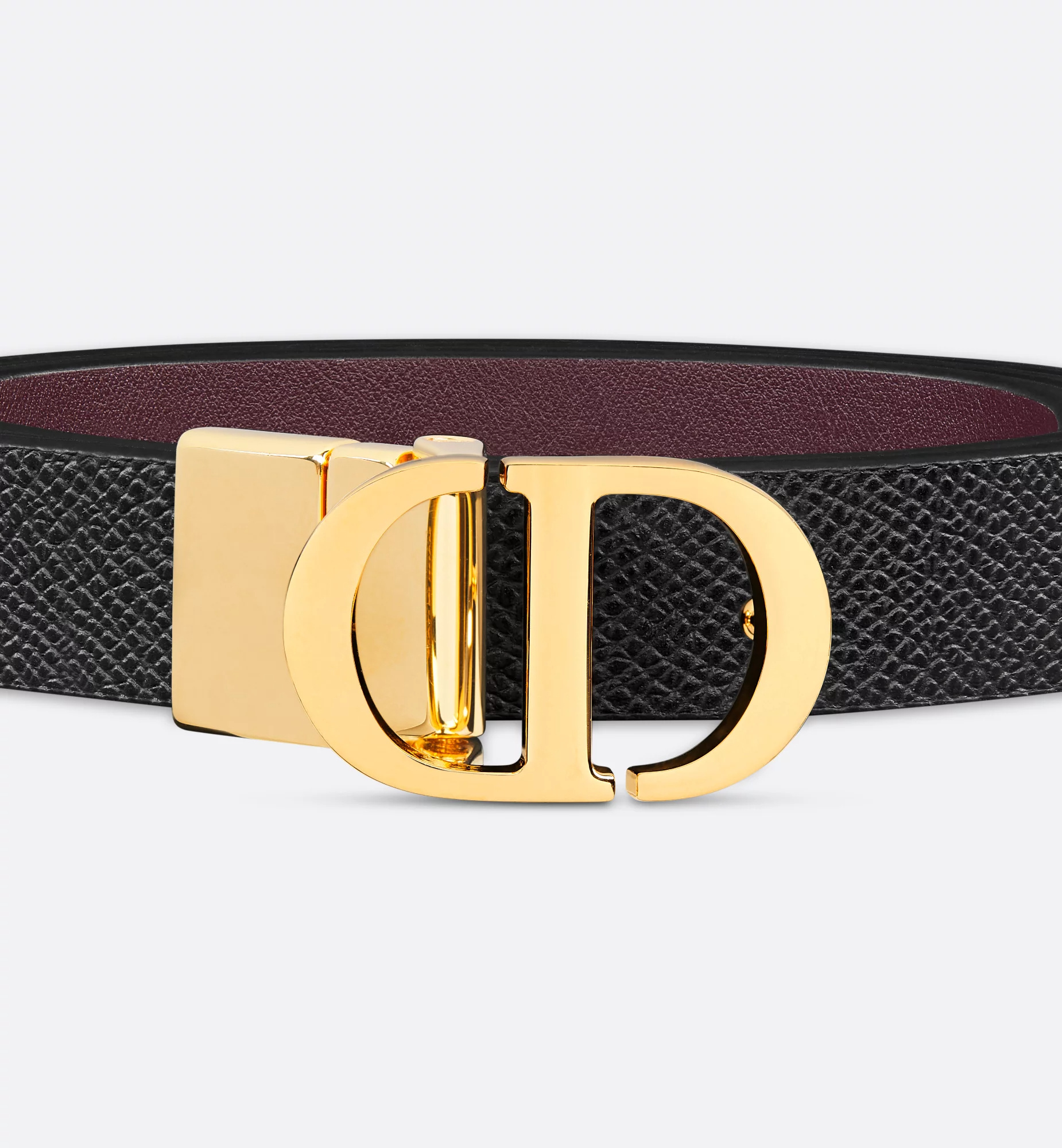 Dior Women Cd 30 Montaigne Leather Belt In Black