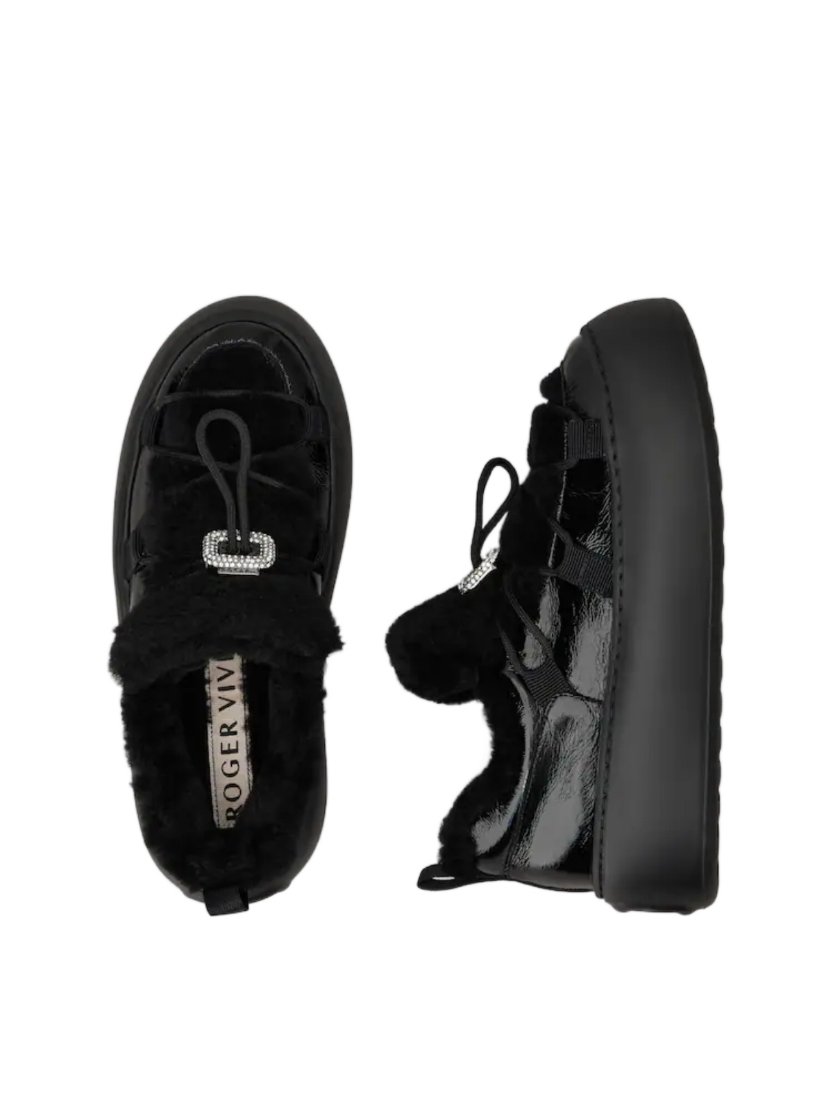 Roger Vivier Viv' Up Sneakers In Patent Leather In Black