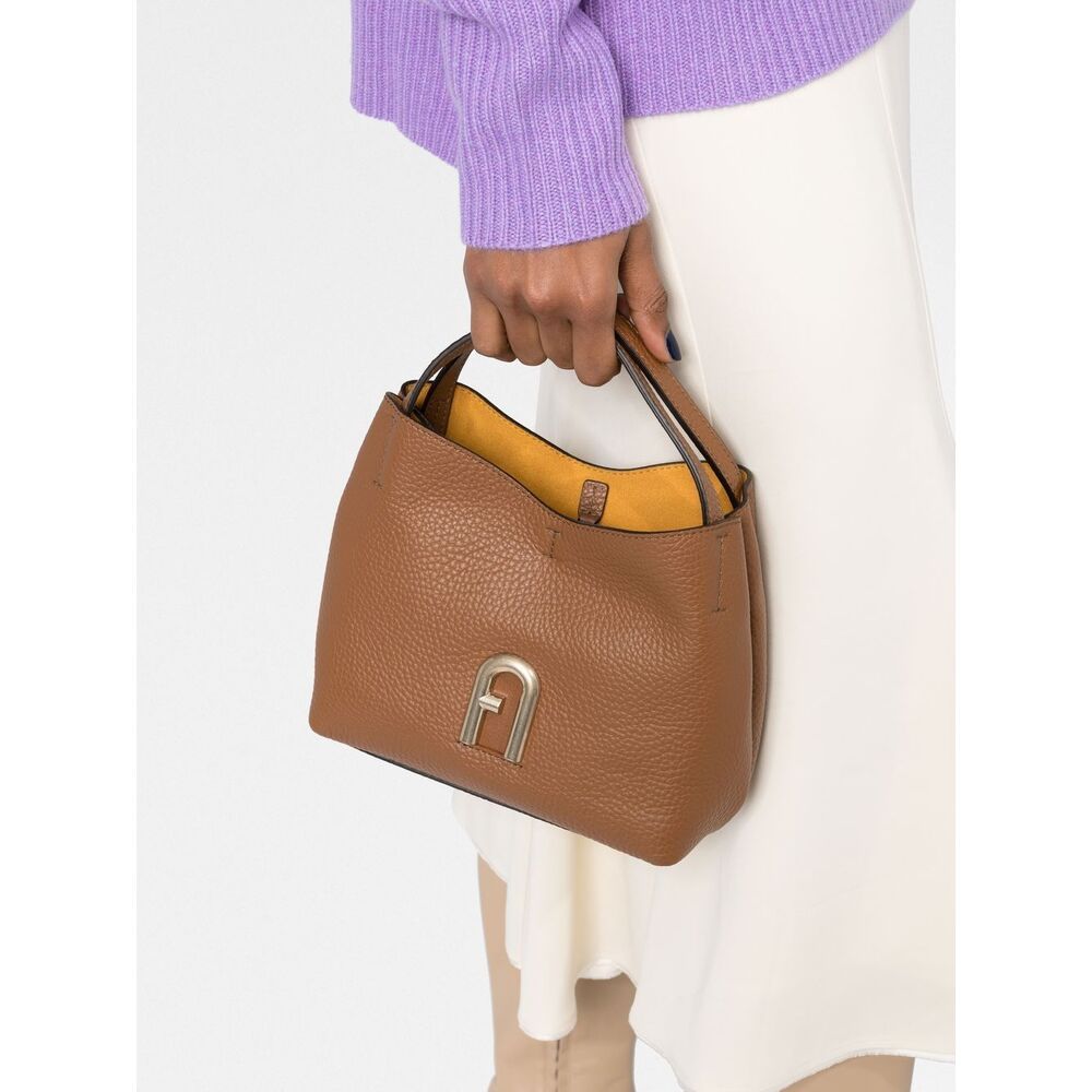 Furla Logo Top-handle Bucket Bag In Brown