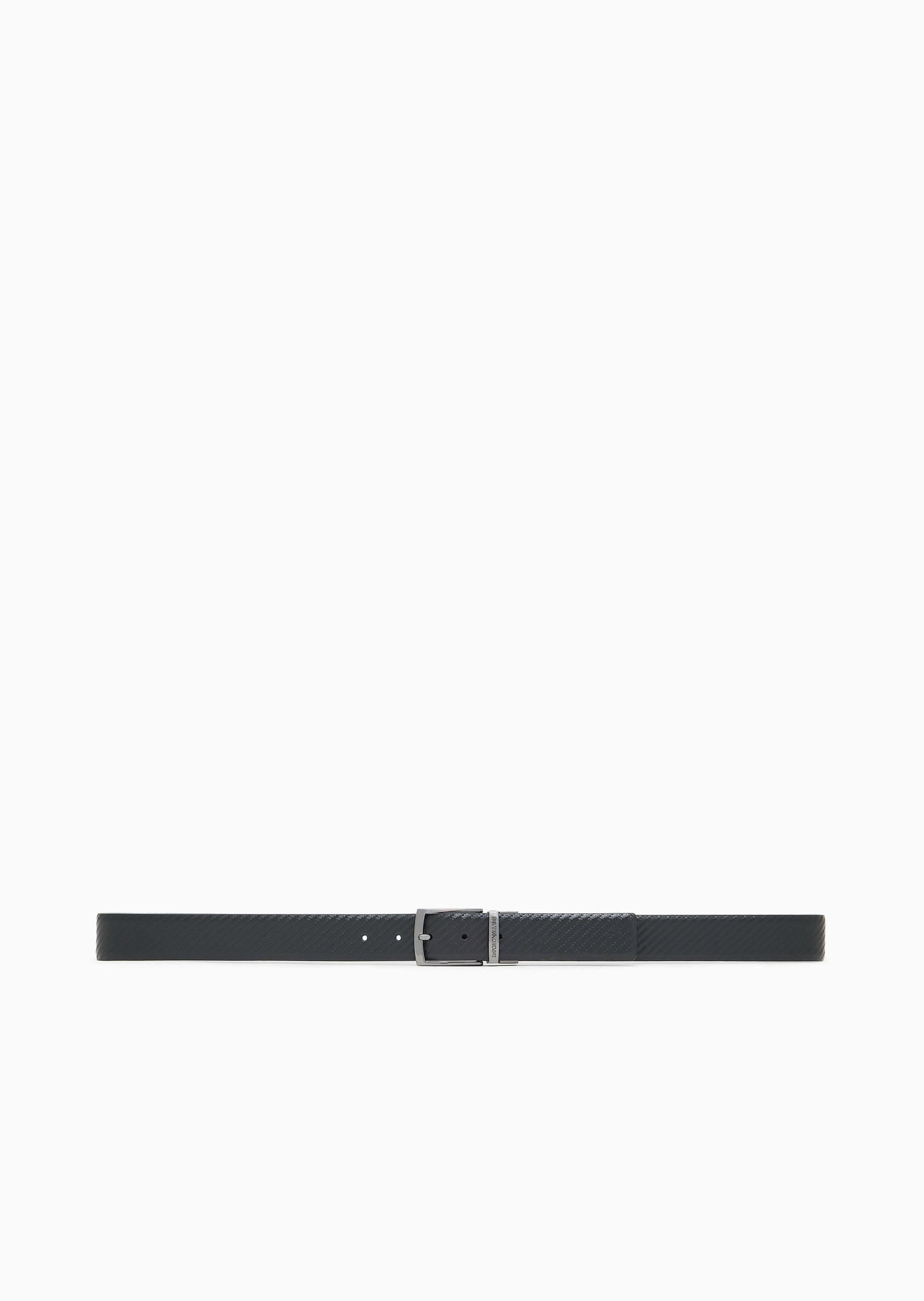 Emporio Armani Double-sided Embossed Belt In Black