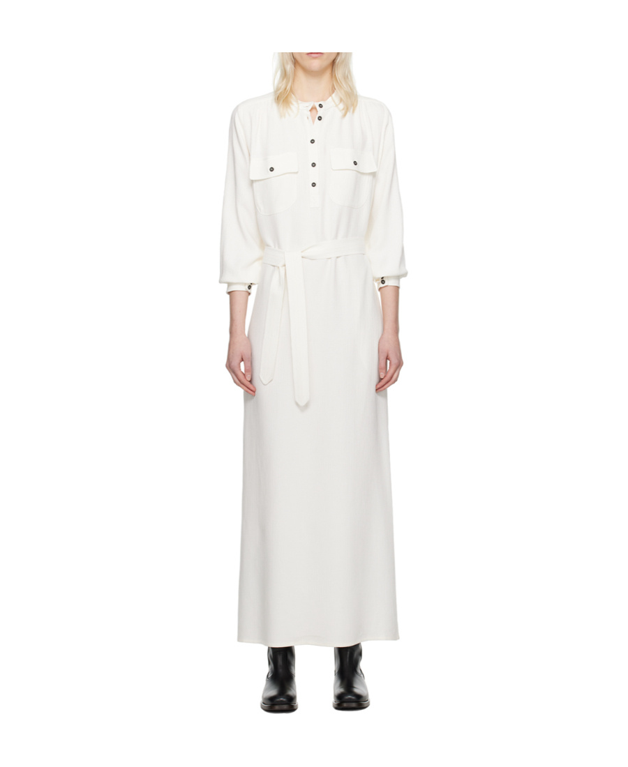 Apc Marla Crinkled Maxi Shirt Dress In White