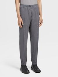 Zegna High Performance Wool Joggers In Gray