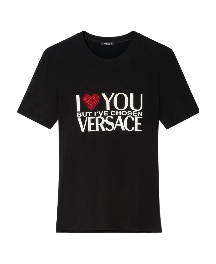 Versace Teen Girls I Love You T-shirt In Black
