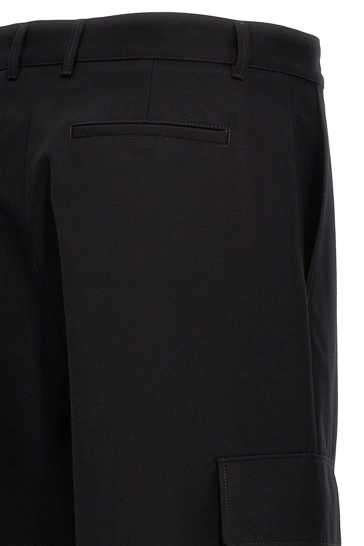 Off-white Wide-leg Wool-blend Trousers In Black