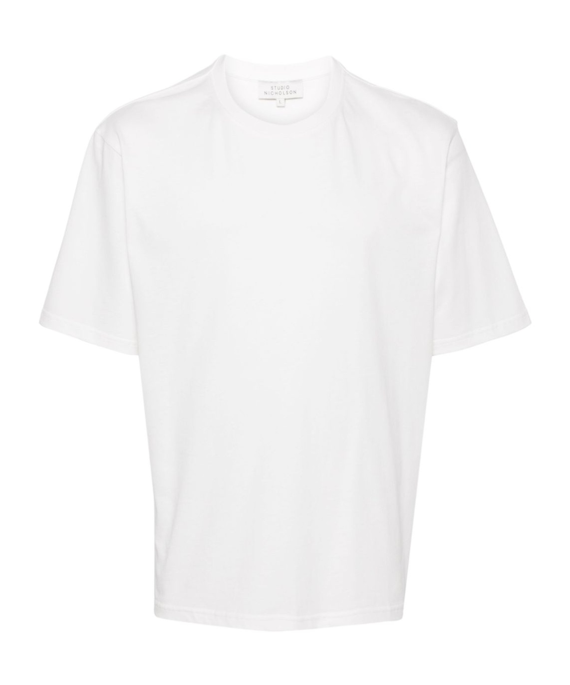 Studio Nicholson Jersey - Branded Easy Fit Ss T-shirt White Relaxed Fit T-shirt - Piu In White
