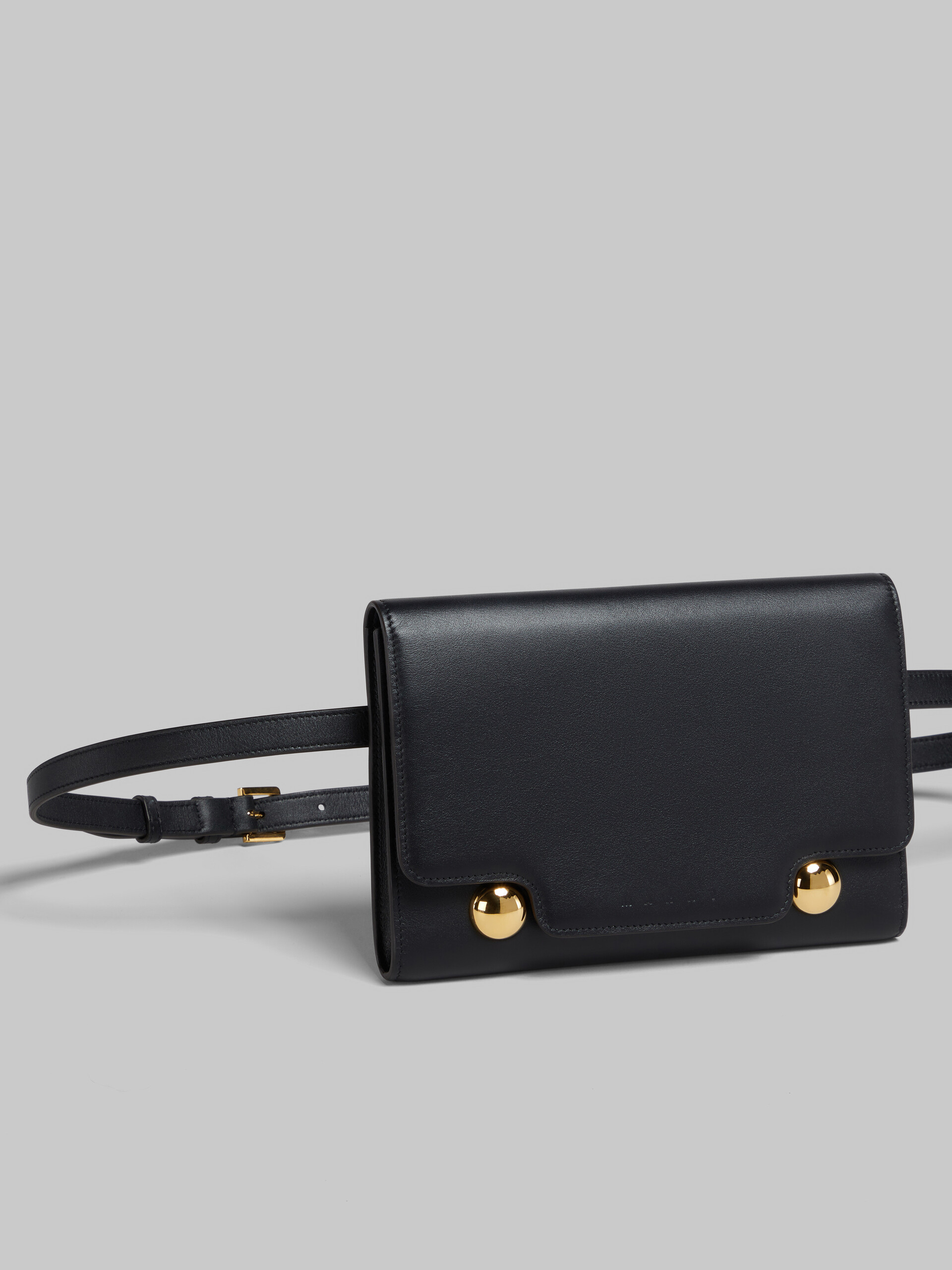 Marni Trunkaroo Leather Belt Bag In Black