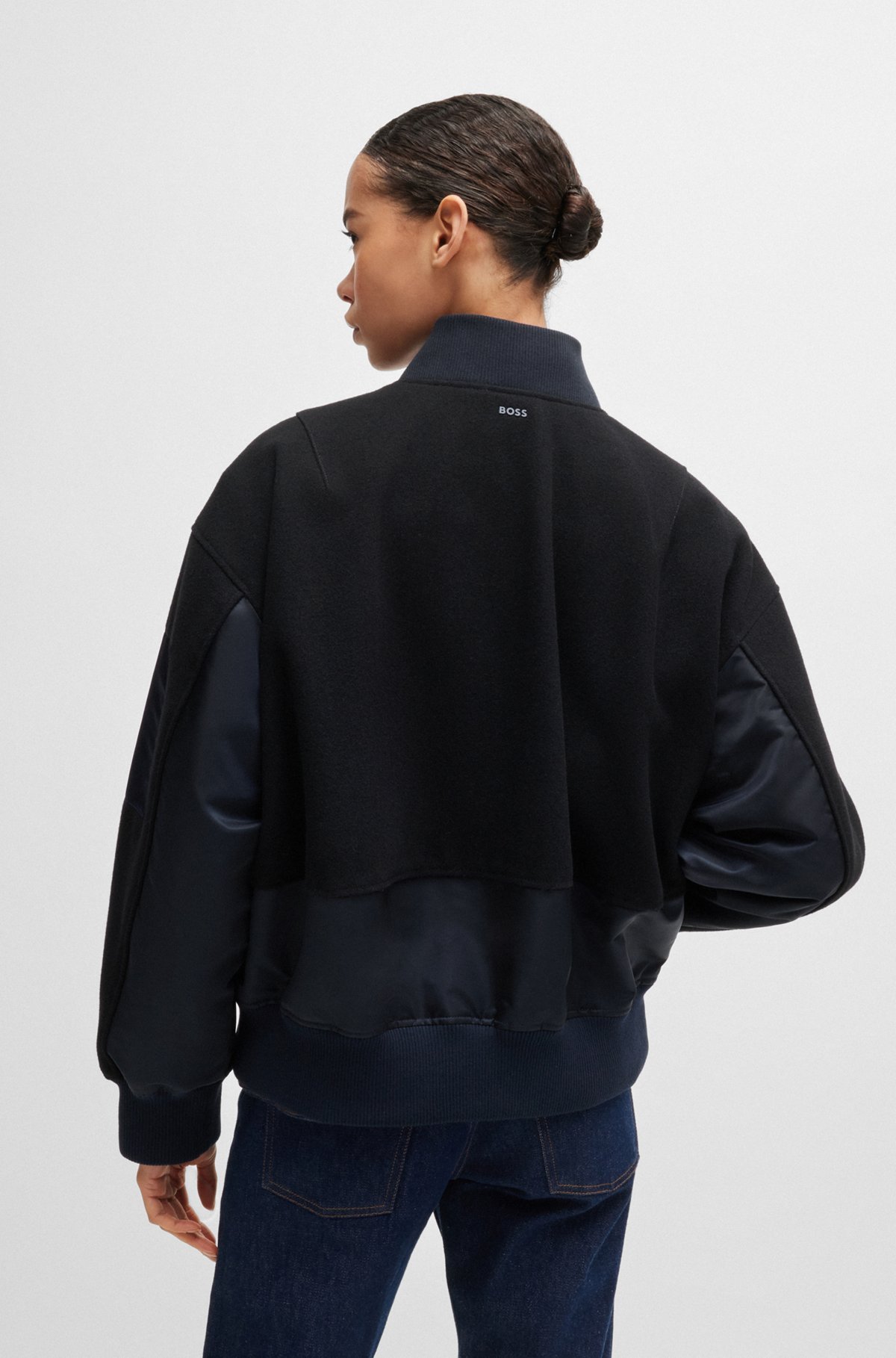 Hugo Boss Long-sleeved Jacket In Black