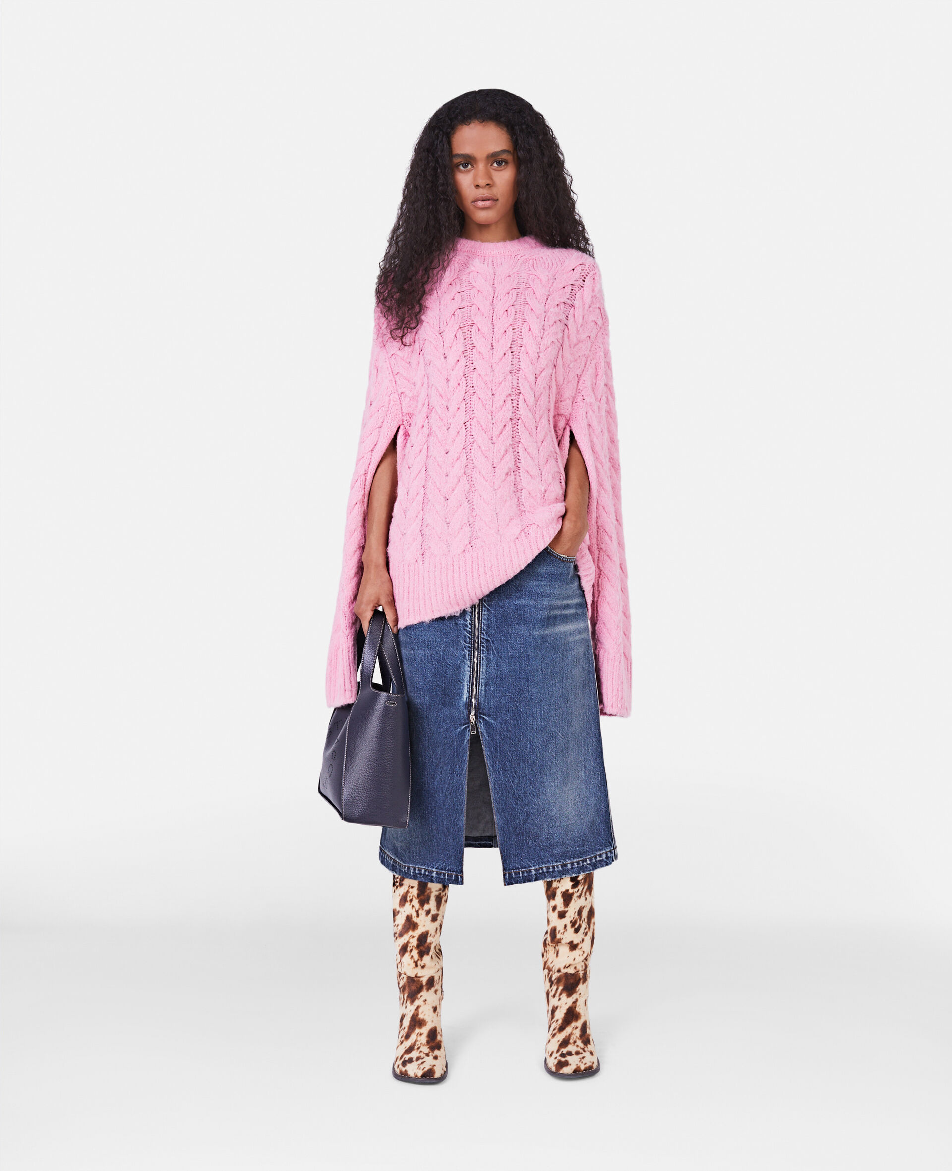 Stella Mccartney Light Pink Crewneck Oversize Sweater In Pink